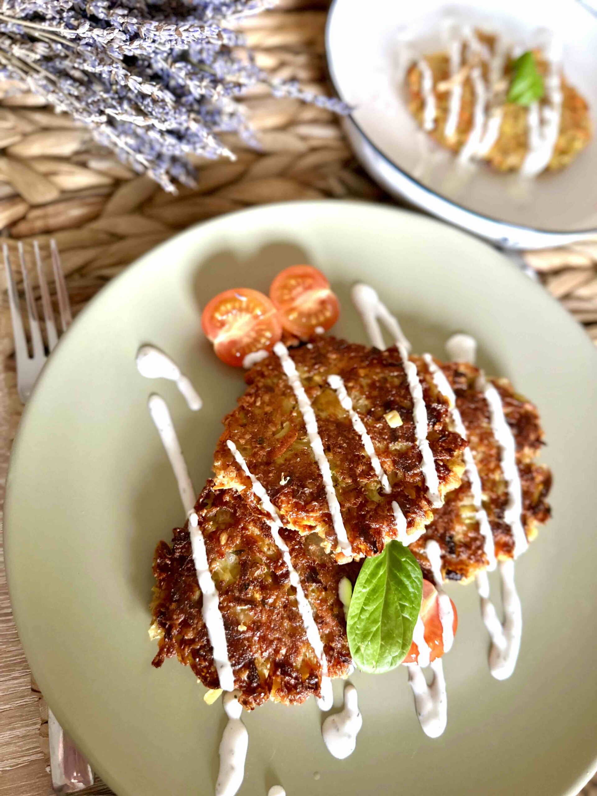 Homemade dog-friendly veggie patty.